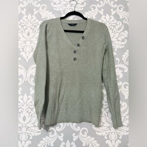 • 4/$25- Denver Hayes Sage Green Long Sleeve Waffle Knit Pullover Sweater